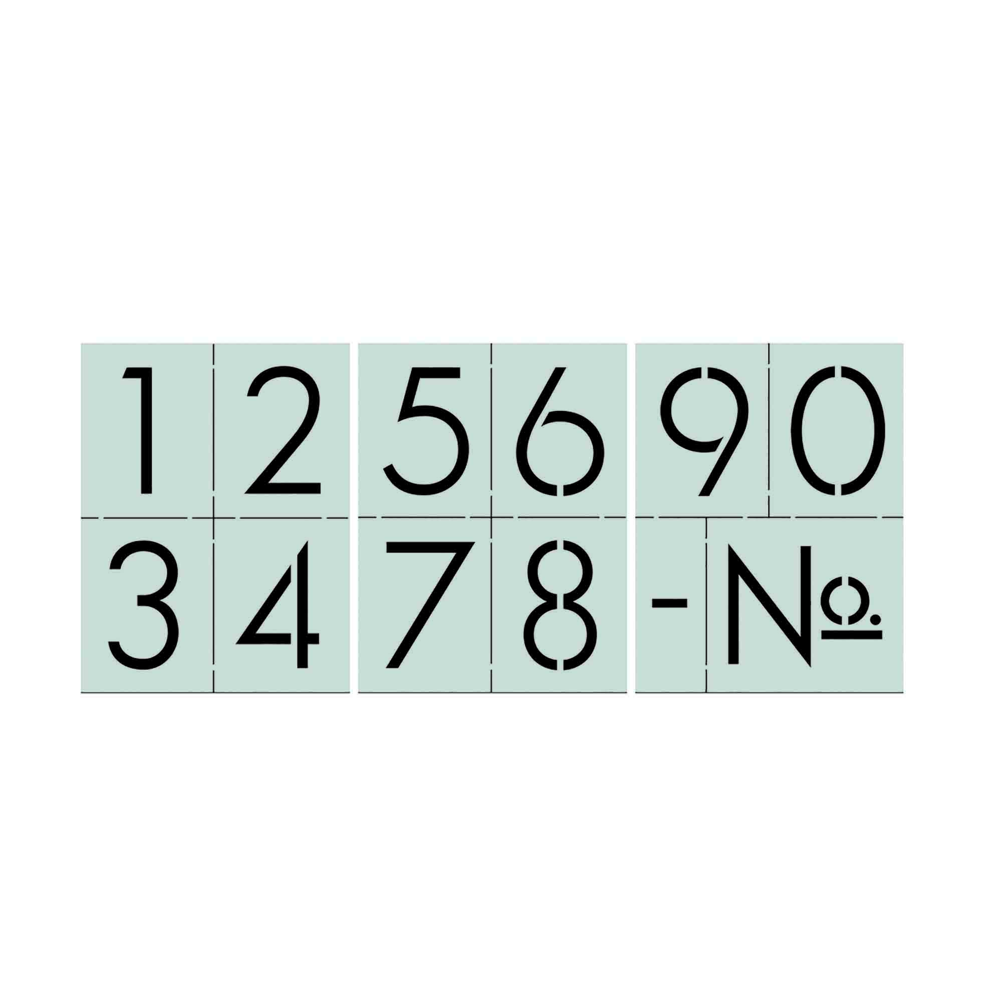 4″ Modern Number Stencil Set